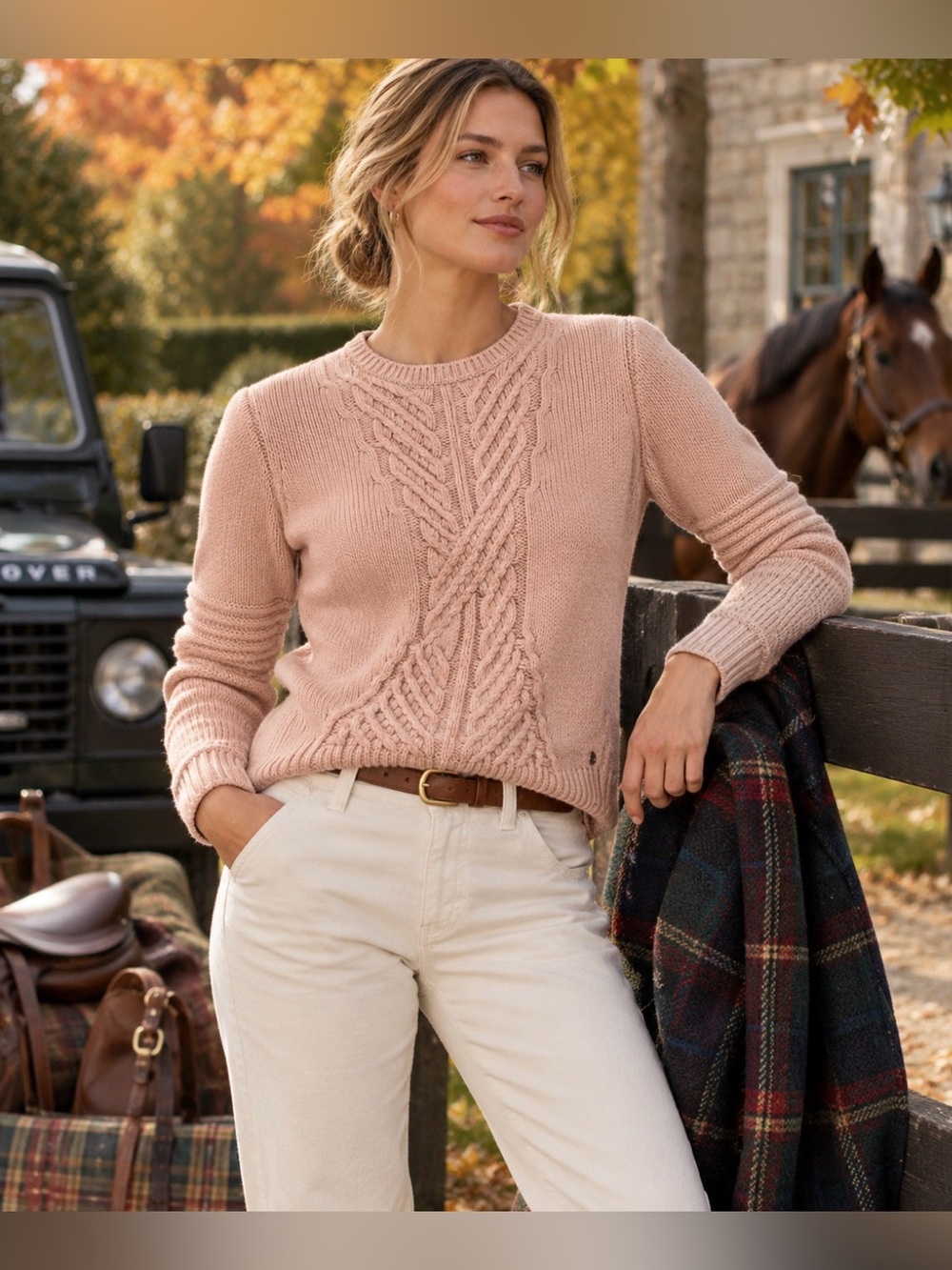 Roxy Pink Cable Knit Pullover Vest